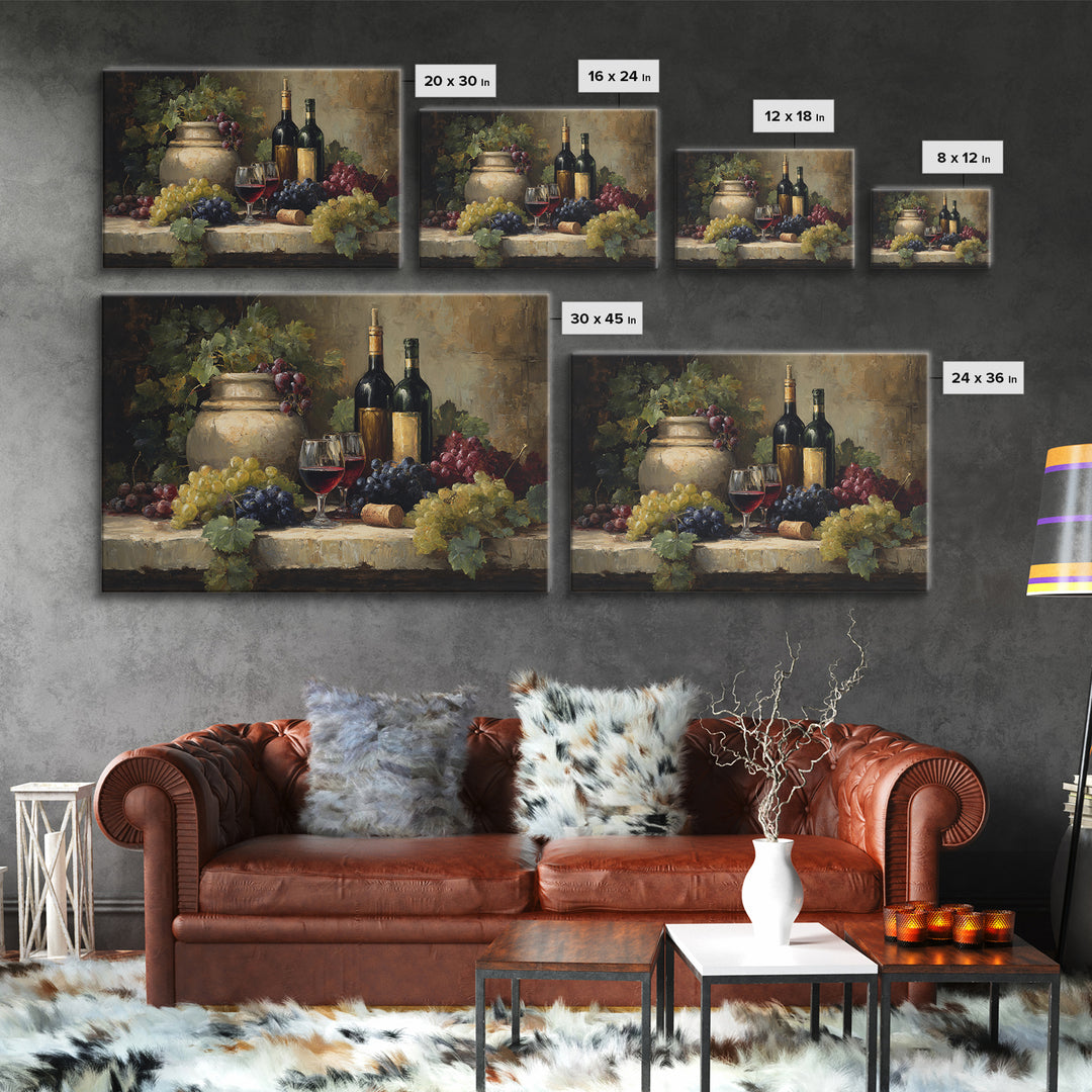 Italian Villa Vineyard Landscape Canvas Print, Winery Art, Gallery Decor, Winery Decor, Fine Art, Vineyard, Wall Art, WIN-3x2-48