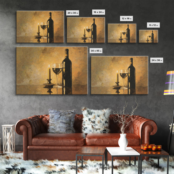 Black and Gold Wine Bottle Silhouette Canvas Print, Winery Art, Minimalist Decor, Winery Decor, Fine Art, Vineyard, Artwork, WIN-3x2-68