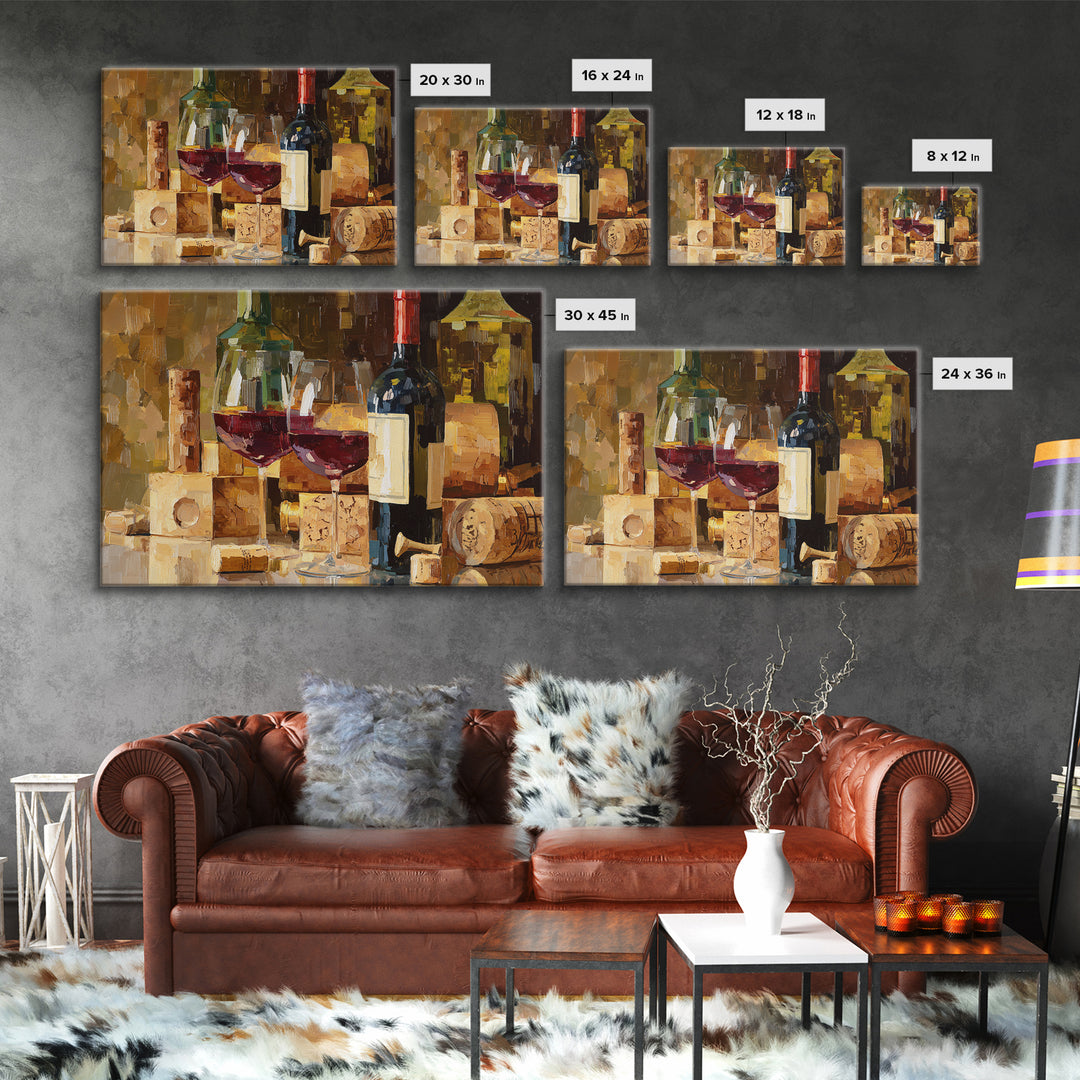 Corks Arranged as Geometric Pattern Canvas Print, Winery Art, Landscape Art, Winery Decor, Fine Art, Vineyard, Room Decor, WIN-3x2-94