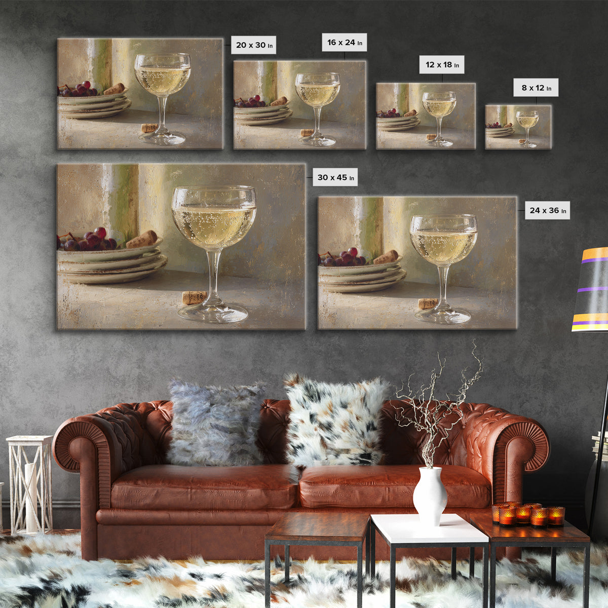 Champagne Coupe with Bubbles and Light Framed Canvas Print, Winery Art, Wall Hanging, Winery Decor, Fine Art, Vineyard, WIN-3x2-95