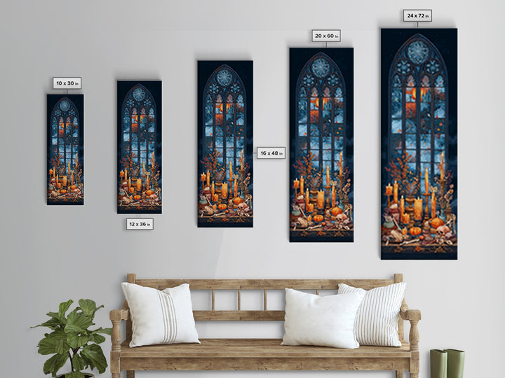 The Spiderweb Cathedral Window - Occult Still Life, Occult Wall Decor, Tall Narrow Wall Art, Canvas Print, Halloween Home Decor