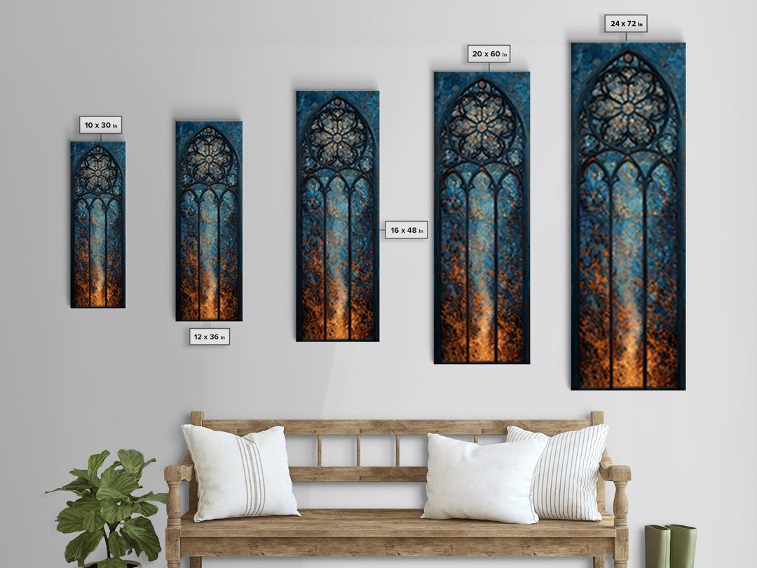 The Spiderweb Cathedral Window - Procession Scene, Dark Fantasy Wall Art, Tall Narrow Wall Art, Canvas Print, Halloween Home Decor