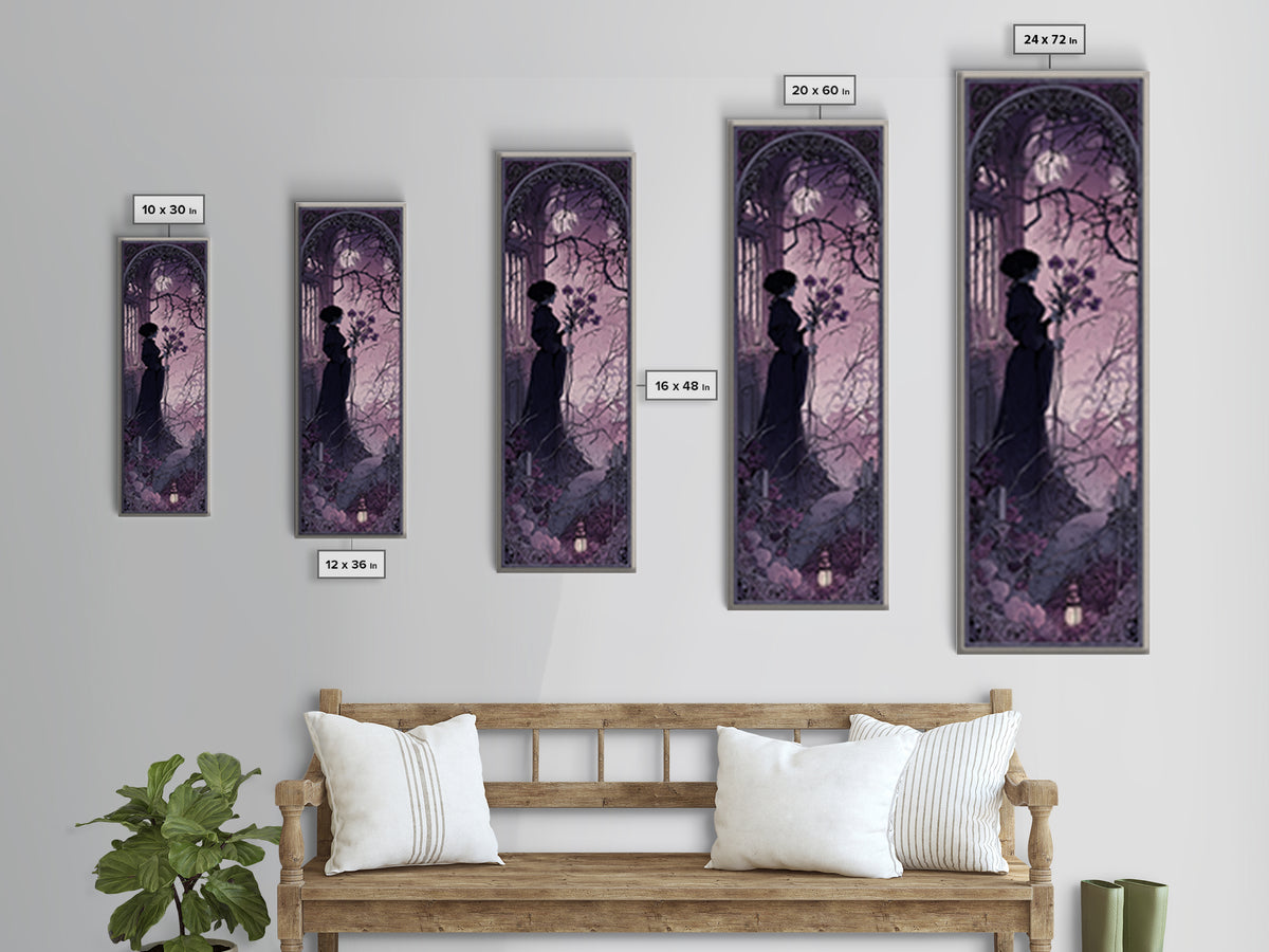 The Witch Queen Greenhouse - Icon Portrait, Dark Fantasy Wall Art, Tall Narrow Wall Art, Canvas Print, Halloween Home Decor, Gothic Wall Art