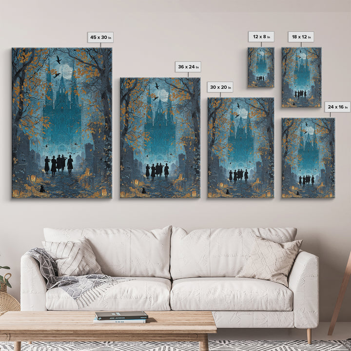 The Ghostly Violin Procession - Icon Portrait, Dark Fantasy Wall Art, Vertical Wall Art, Canvas Print, Halloween Home Decor, Gothic Wall Art