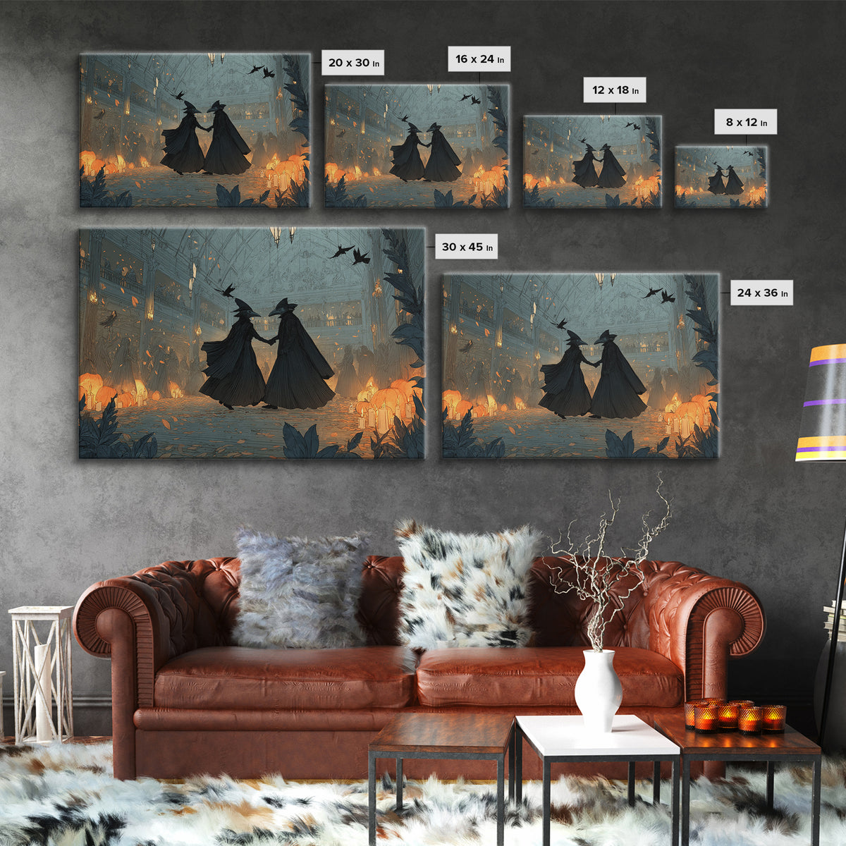 The Raven-Masked Ballroom - Procession Scene, Dark Fantasy Wall Art, Landscape Wall Art, Canvas Print, Halloween Home Decor, Gothic Wall Art