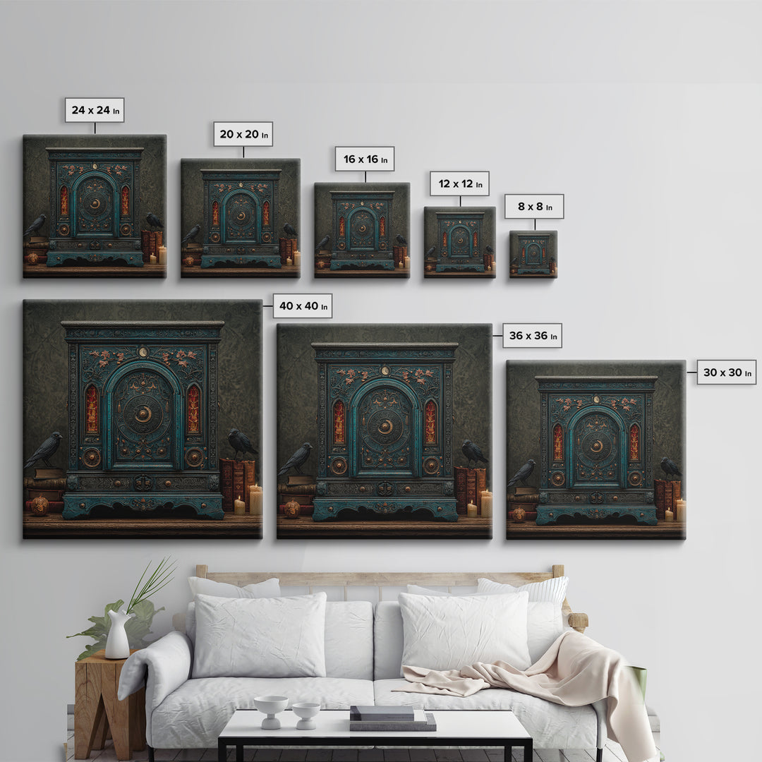 The Witch Astronomical Cabinet - Icon Portrait, Gothic Home Decor, Square Wall Art, Canvas Print, Halloween Home Decor, Gothic Wall Art