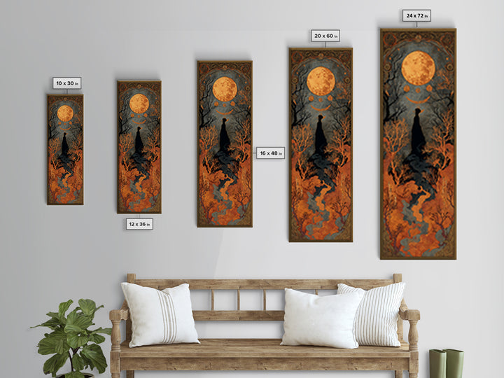 The Witch Astronomical Cabinet - Icon Portrait, Spooky Wall Decor, Tall Narrow Wall Art, Framed Canvas Print, Halloween Home Decor