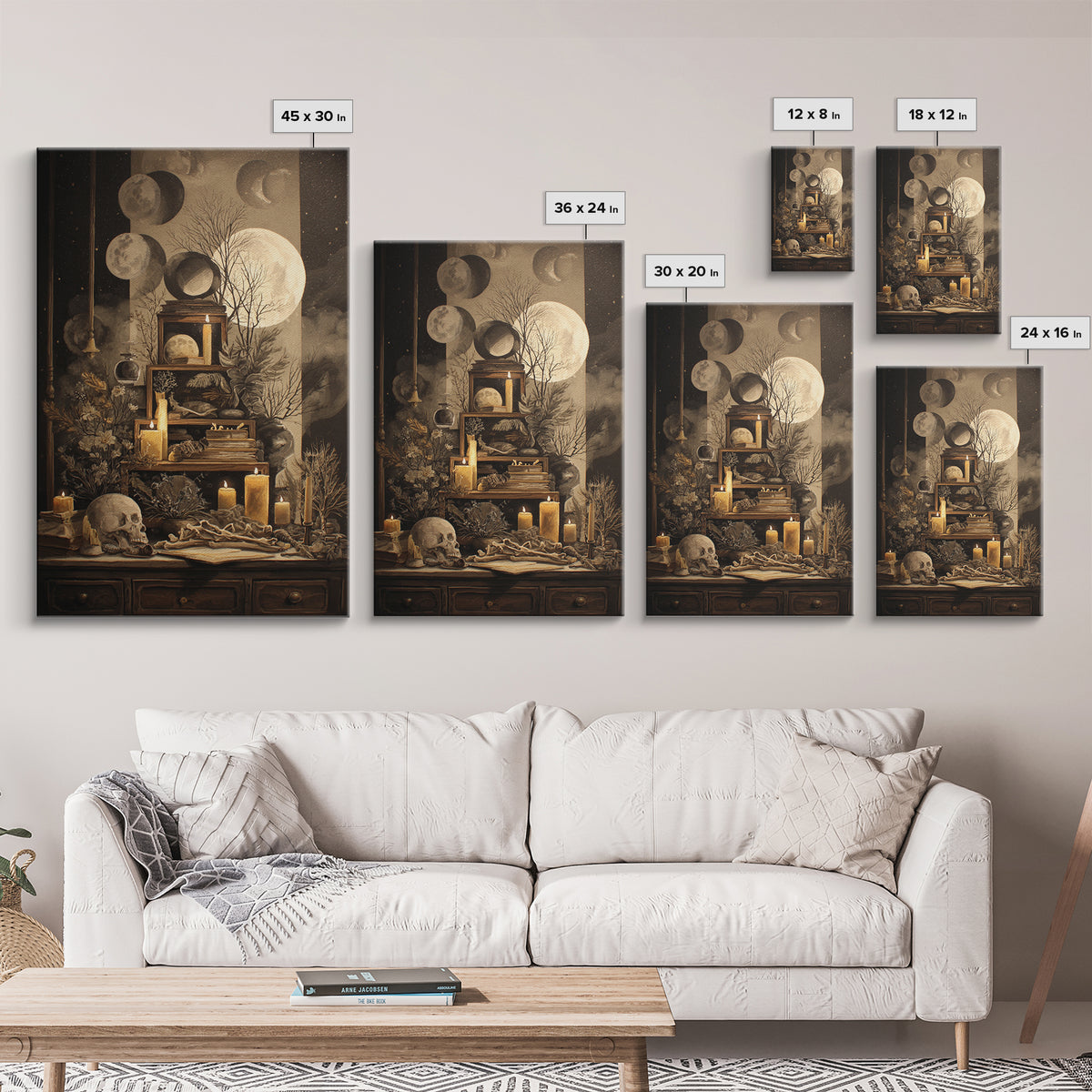 The Witch Astronomical Cabinet - Occult Still Life, Gothic Home Decor, Vertical Wall Art, Canvas Print, Halloween Home Decor