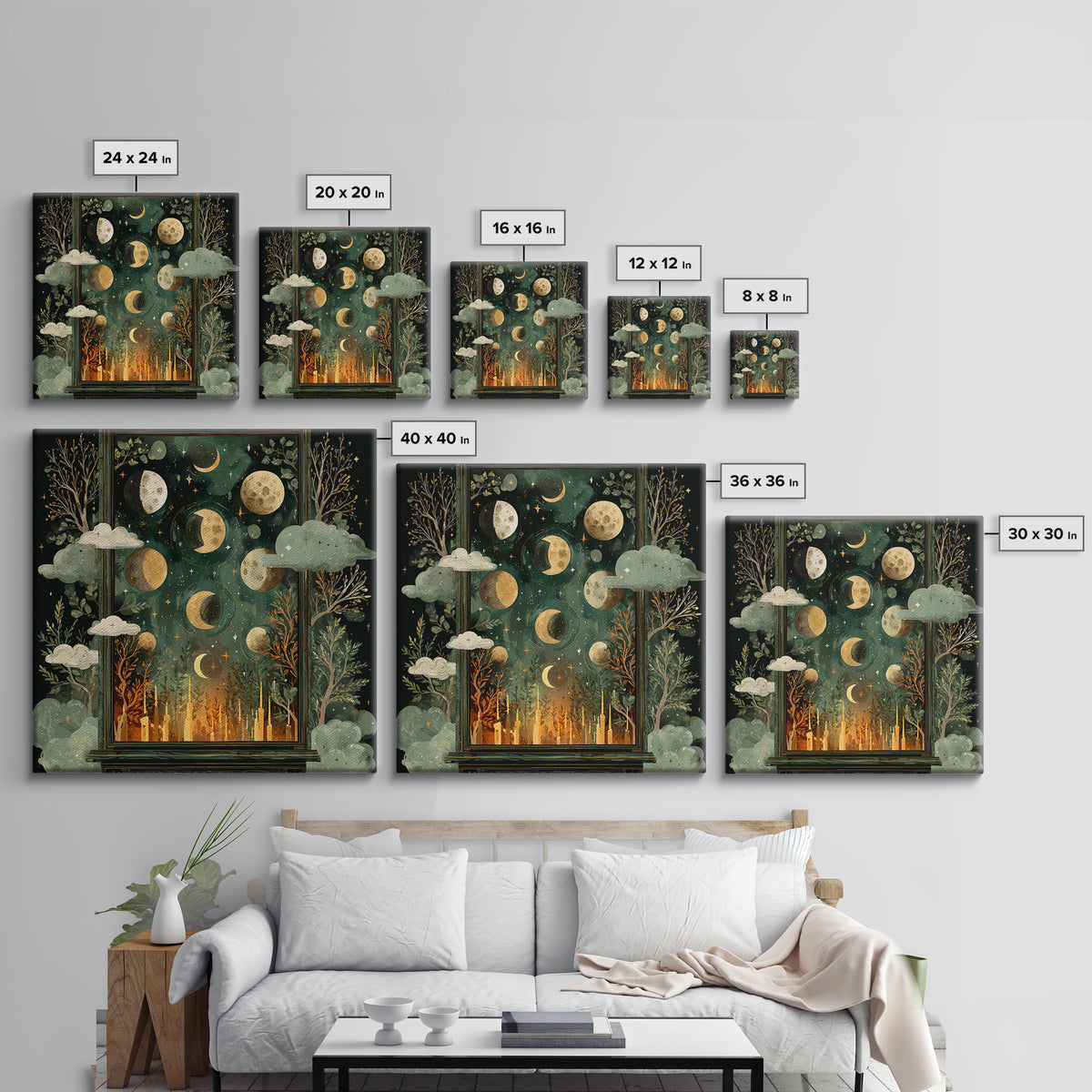 The Witch Astronomical Cabinet - Surreal Celestial Vision, Dark Fantasy Wall Art, Square Wall Art, Canvas Print, Halloween Home Decor