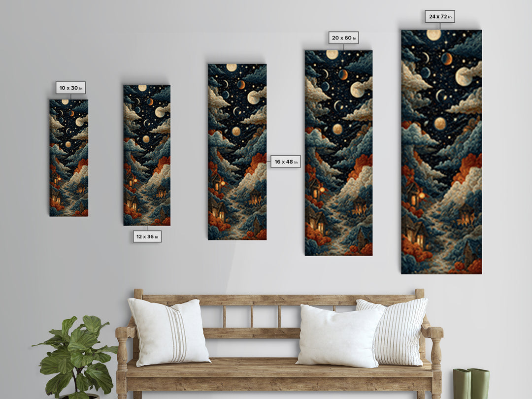 The Witch Astronomical Cabinet - Surreal Celestial Vision, Spooky Wall Decor, Tall Narrow Wall Art, Framed Canvas Print, Gothic Wall Art