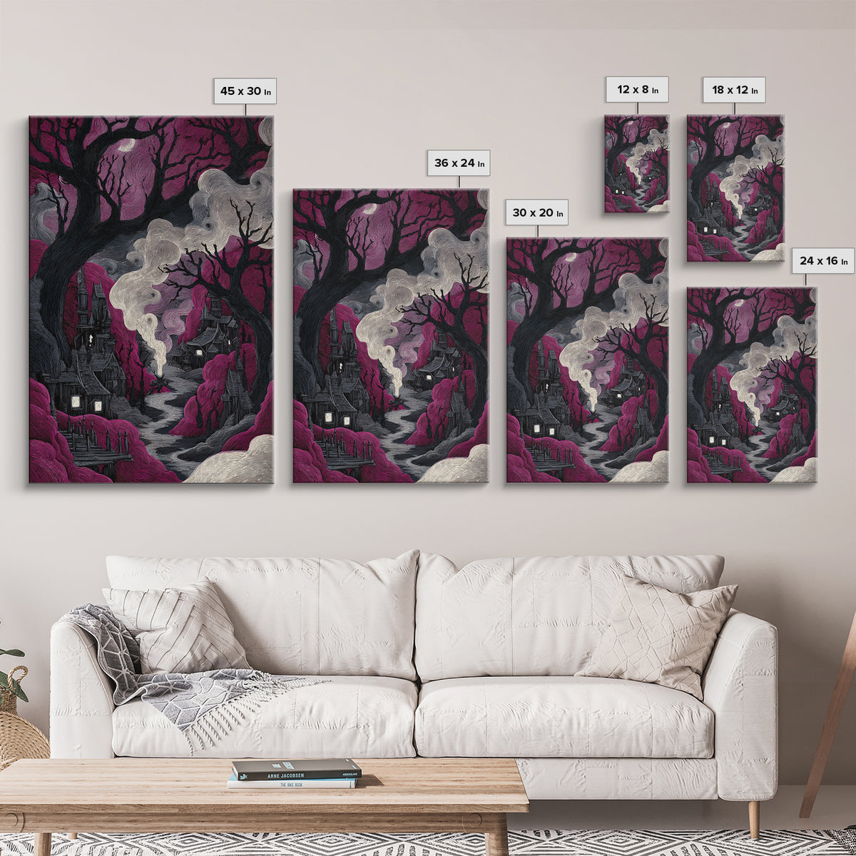 The Candle Smoke Dragon - Environmental Panorama, Gothic Home Decor, Vertical Wall Art, Canvas Print, Halloween Home Decor, Gothic Wall Art
