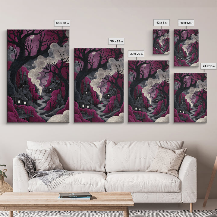 The Candle Smoke Dragon - Environmental Panorama, Gothic Home Decor, Vertical Wall Art, Canvas Print, Halloween Home Decor, Gothic Wall Art