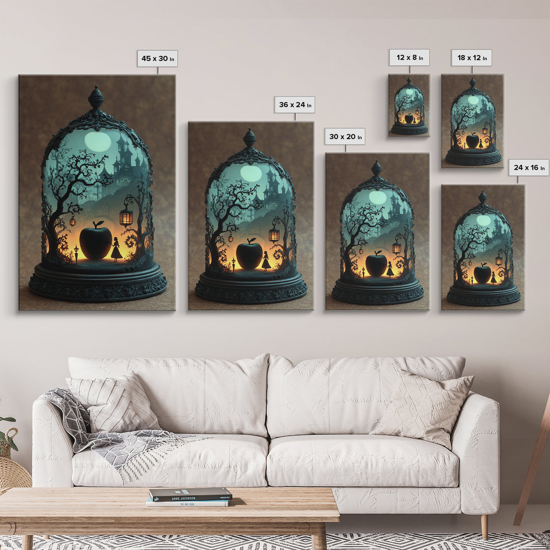 The Poison Apple Reliquary - Icon Portrait, Dark Fantasy Wall Art, Vertical Wall Art, Canvas Print, Halloween Home Decor, Gothic Wall Art