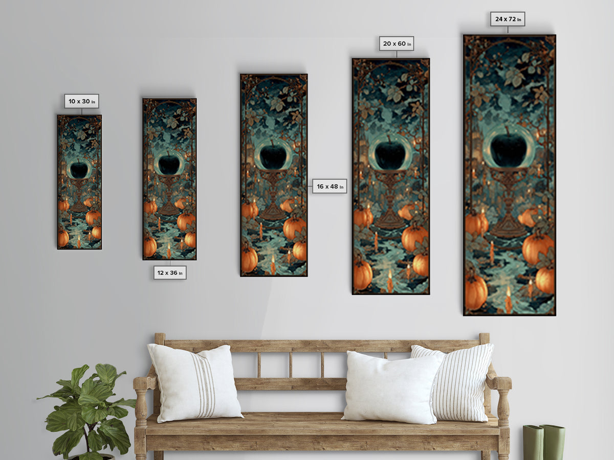 The Poison Apple Reliquary - Icon Portrait, Dark Fantasy Wall Art, Tall Narrow Wall Art, Canvas Print, Halloween Home Decor, Gothic Wall Art