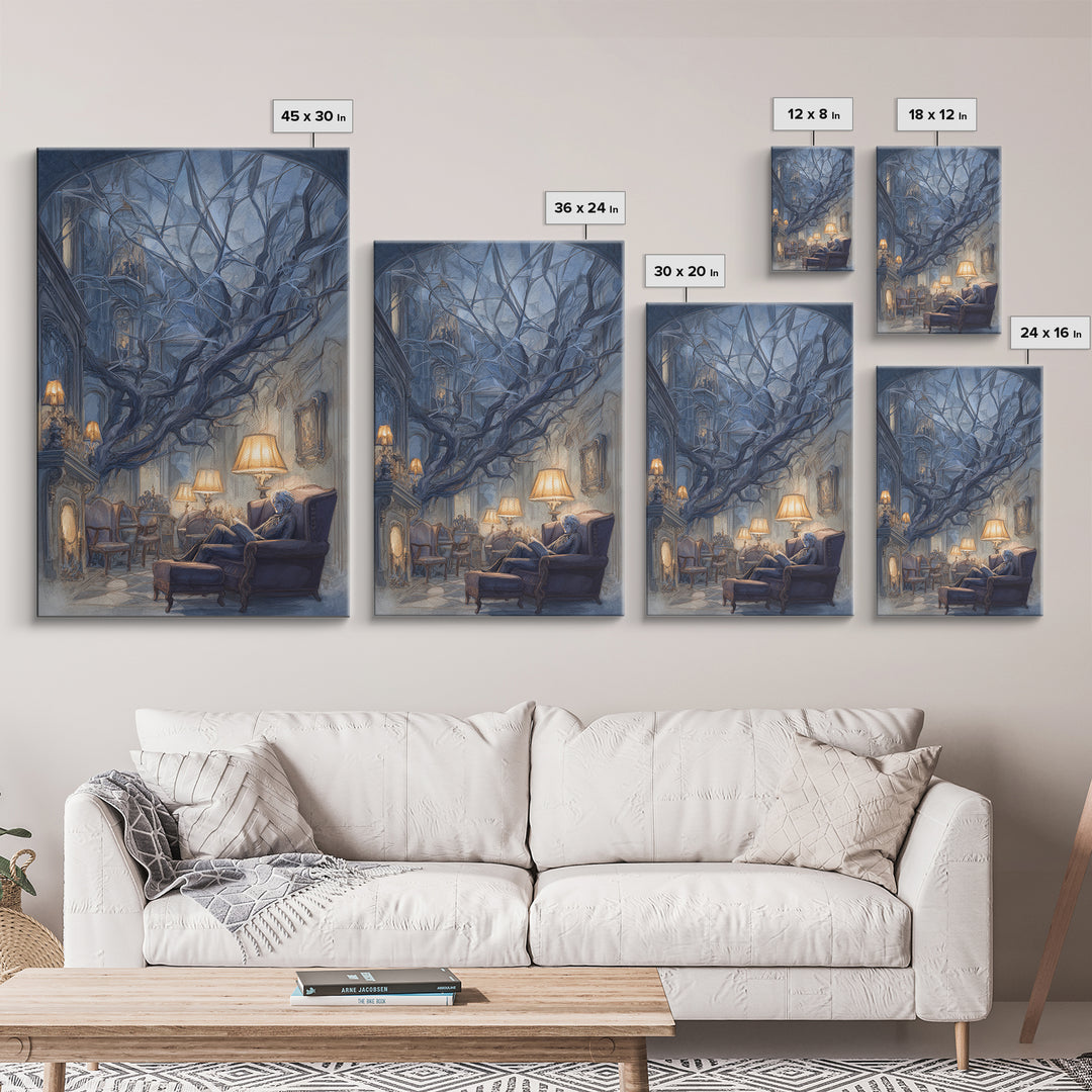 The Spider Queen Parlor - Environmental Panorama, Occult Wall Decor, Vertical Wall Art, Canvas Print, Halloween Home Decor, Gothic Wall Art