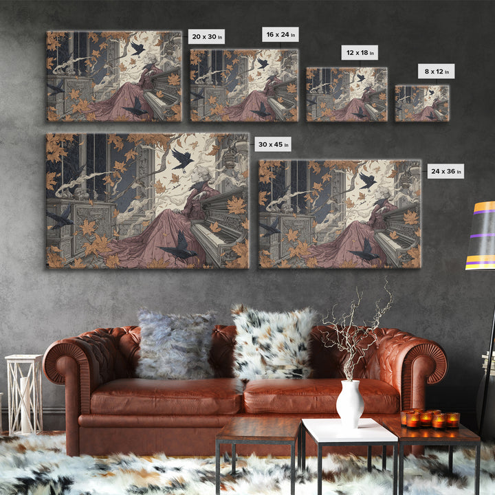 The Spider Queen Parlor - Procession Scene, Dark Fantasy Wall Art, Landscape Wall Art, Canvas Print, Halloween Home Decor, Gothic Wall Art