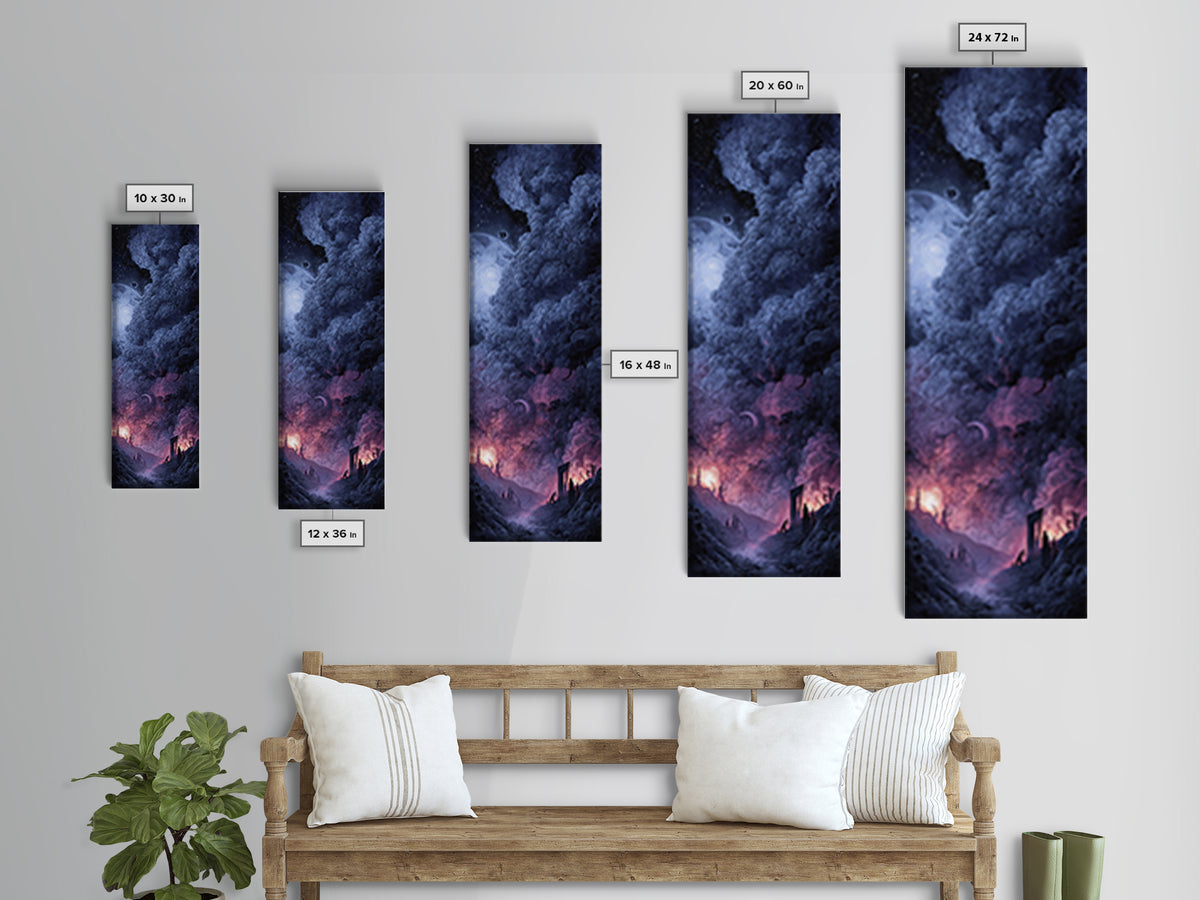 The Dreaming Priest Of The Outer Gate, Dark Fantasy Wall Art, Tall Narrow Wall Art, Framed Canvas Print, Halloween Home Decor