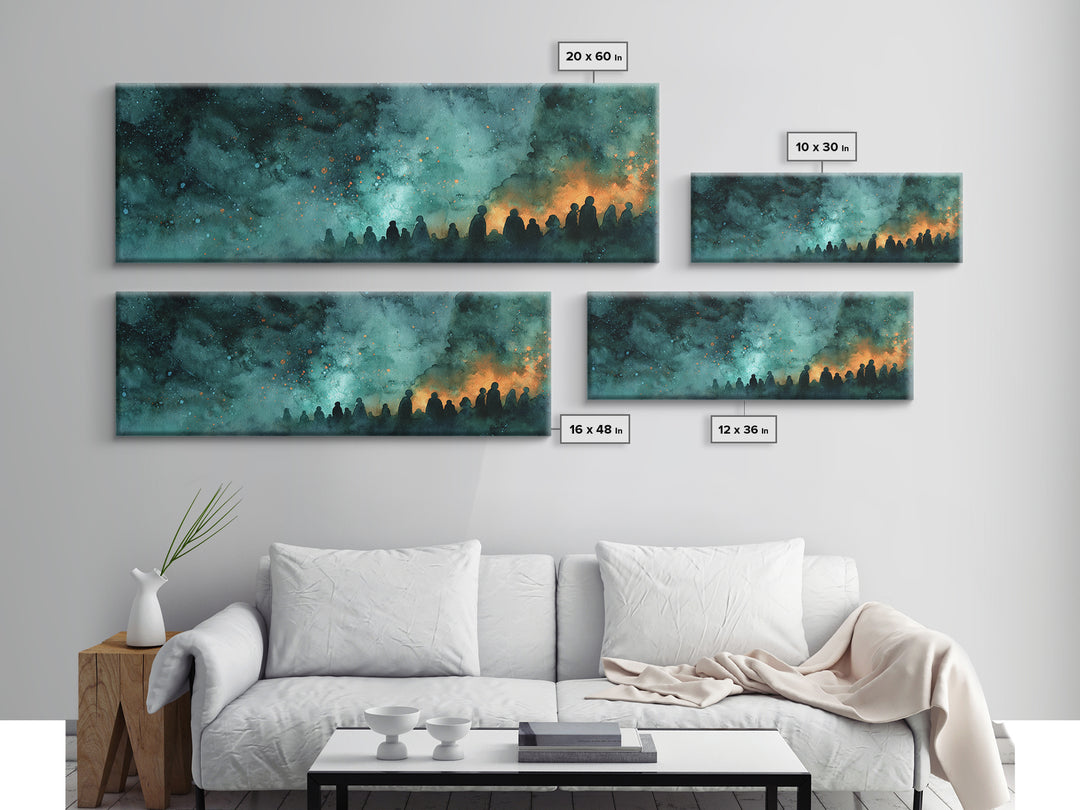 The Choir Of Deepwater Acolytes, Cosmic Horror Decor, Extra Wide Wall Art, Canvas Print, Halloween Home Decor, Gothic Wall Art