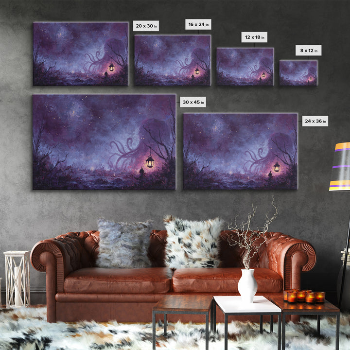 The Watcher In The Coral Throne, Dark Fantasy Wall Art, Landscape Wall Art, Canvas Print, Halloween Home Decor, Gothic Wall Art