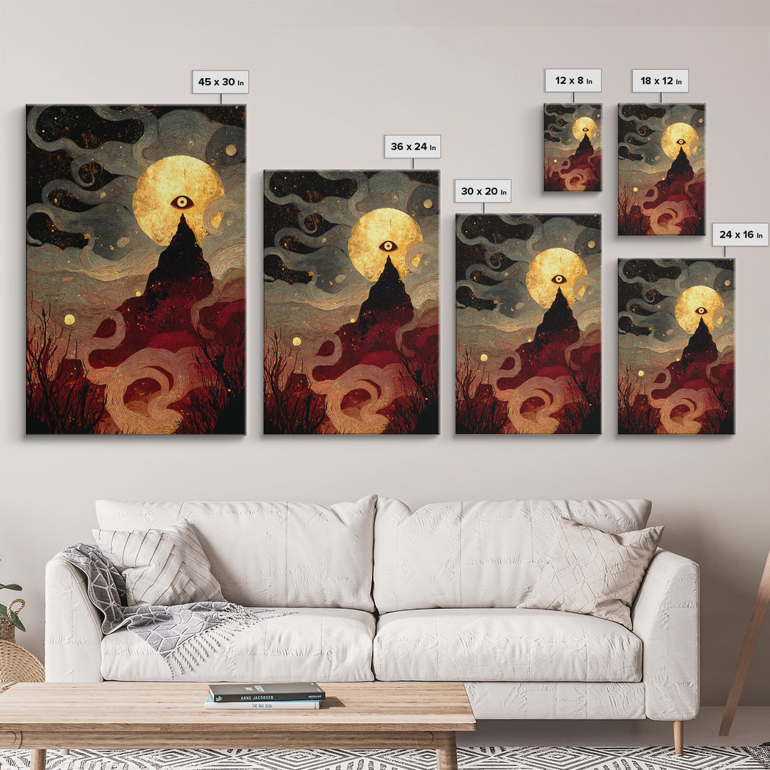 The Astronomer Of The Hollow Sky, Halloween Wall Art, Vertical Wall Art, Canvas Print, Halloween Home Decor, Gothic Wall Art