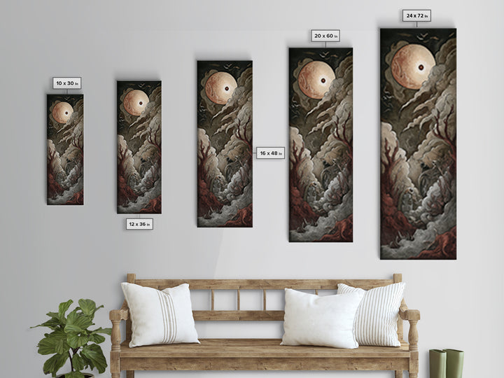 The Keeper Of The Black Reef Key, Cosmic Horror Decor, Tall Narrow Wall Art, Canvas Print, Halloween Home Decor, Gothic Wall Art
