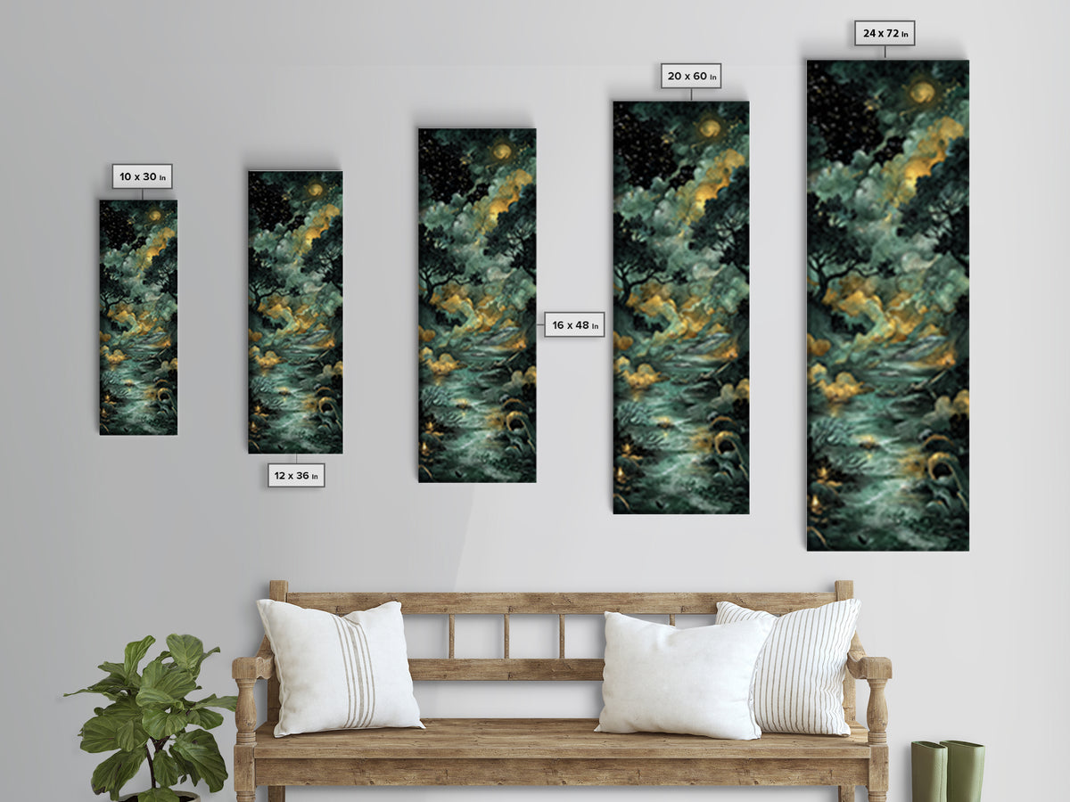 The Widow Of The Whispering Comet, Eldritch Wall Art, Tall Narrow Wall Art, Canvas Print, Halloween Home Decor, Gothic Wall Art