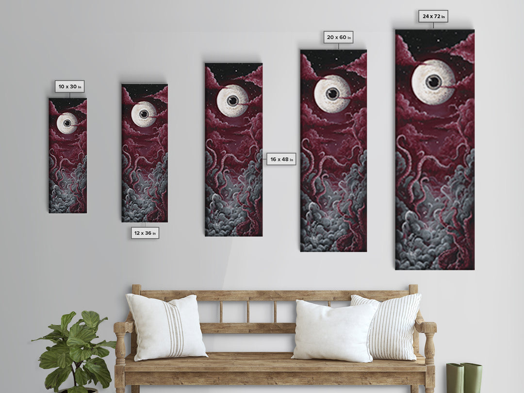 The Oracle Of The Glass Depths, Occult Wall Decor, Tall Narrow Wall Art, Framed Canvas Print, Halloween Home Decor, Gothic Wall Art
