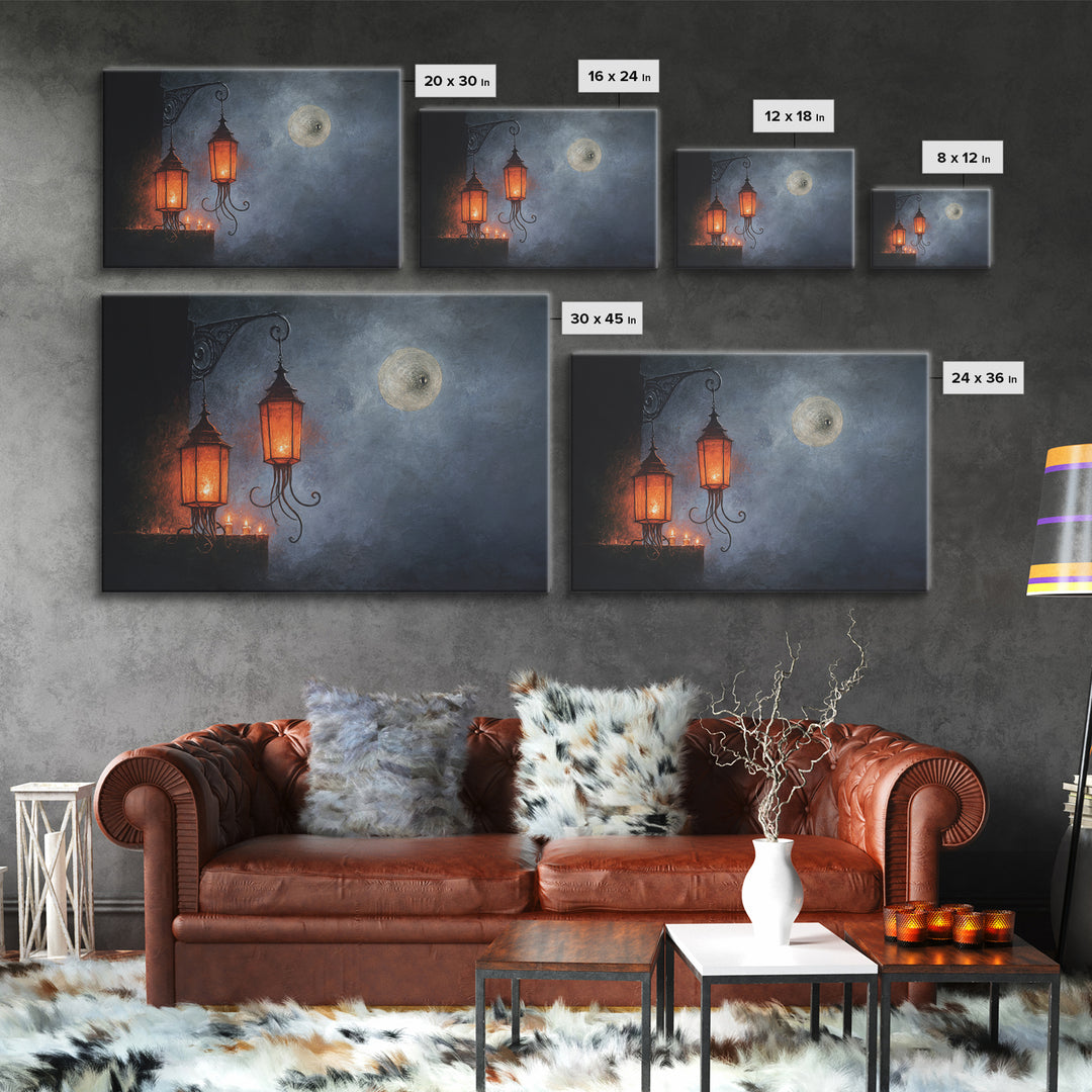 The Lantern Market Beyond The Veil, Occult Wall Decor, Landscape Wall Art, Canvas Print, Halloween Home Decor, Gothic Wall Art