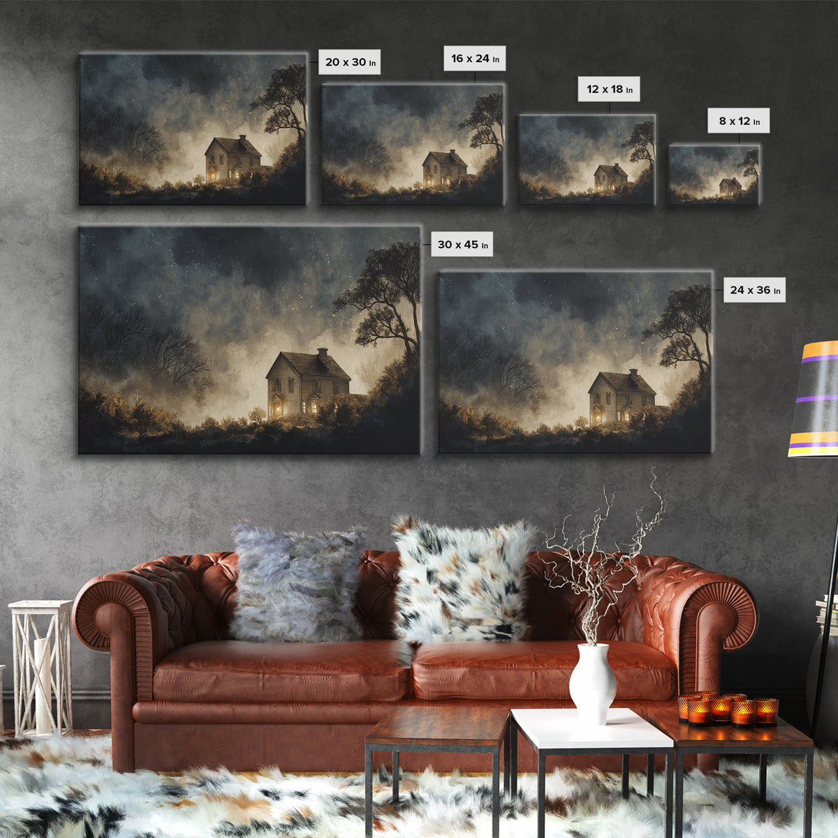 The Thirteenth Door Of Arkham House, Eldritch Wall Art, Landscape Wall Art, Canvas Print, Halloween Home Decor, Gothic Wall Art