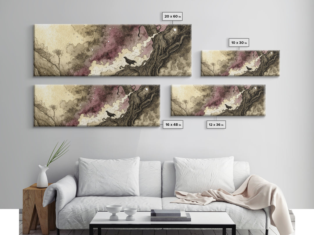 The Custodian Of The Whispering Idol, Eldritch Wall Art, Extra Wide Wall Art, Canvas Print, Halloween Home Decor, Gothic Wall Art