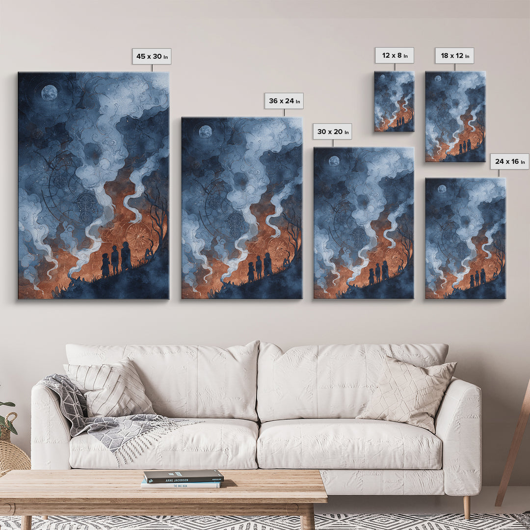 The Children Of The Star Orchard, Eldritch Wall Art, Vertical Wall Art, Framed Canvas Print, Halloween Home Decor, Gothic Wall Art