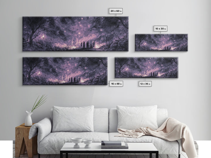 The Children Of The Star Orchard, Macabre Halloween Art, Extra Wide Wall Art, Canvas Print, Halloween Home Decor, Gothic Wall Art