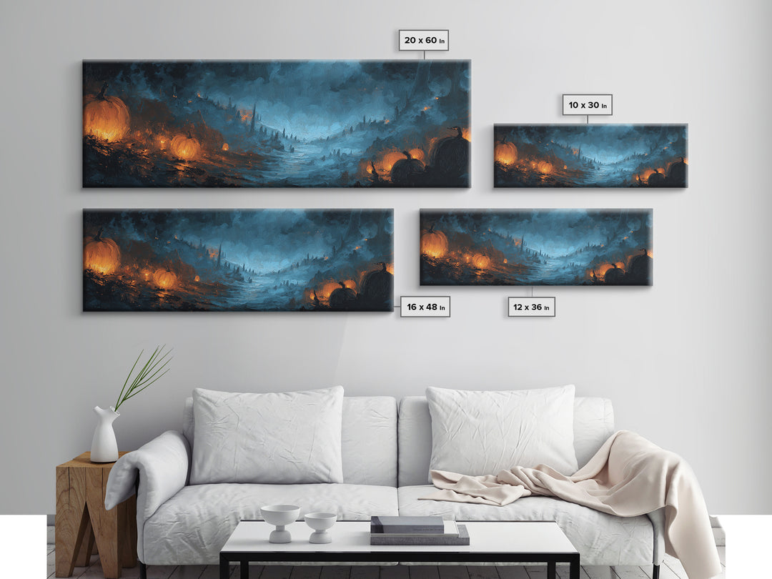 The Frost Beyond Carcosa, Halloween Wall Art, Extra Wide Wall Art, Framed Canvas Print, Halloween Home Decor, Gothic Wall Art