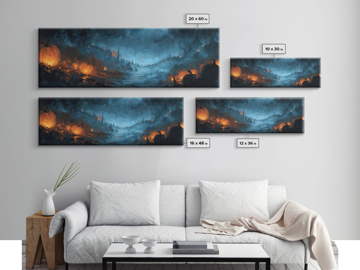 The Frost Beyond Carcosa, Halloween Wall Art, Extra Wide Wall Art, Framed Canvas Print, Halloween Home Decor, Gothic Wall Art