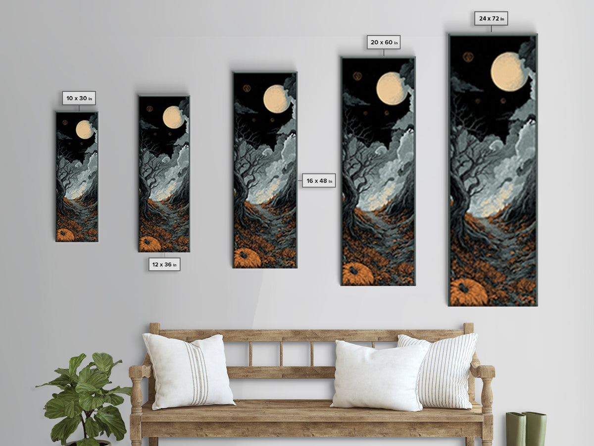 The Seamstress Of Living Nebulae, Cosmic Horror Decor, Tall Narrow Wall Art, Canvas Print, Halloween Home Decor, Gothic Wall Art