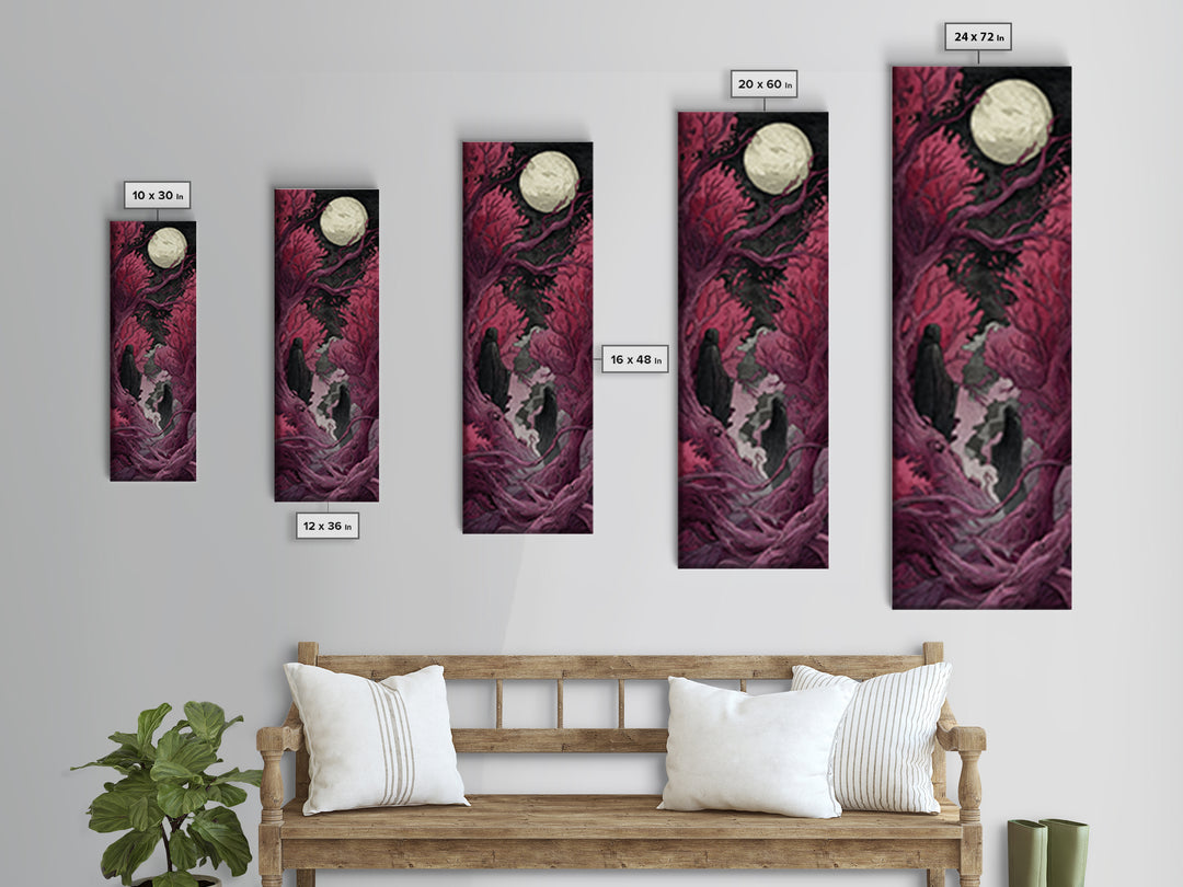 The Mask Of The Crawling God, Macabre Halloween Art, Tall Narrow Wall Art, Canvas Print, Halloween Home Decor, Gothic Wall Art