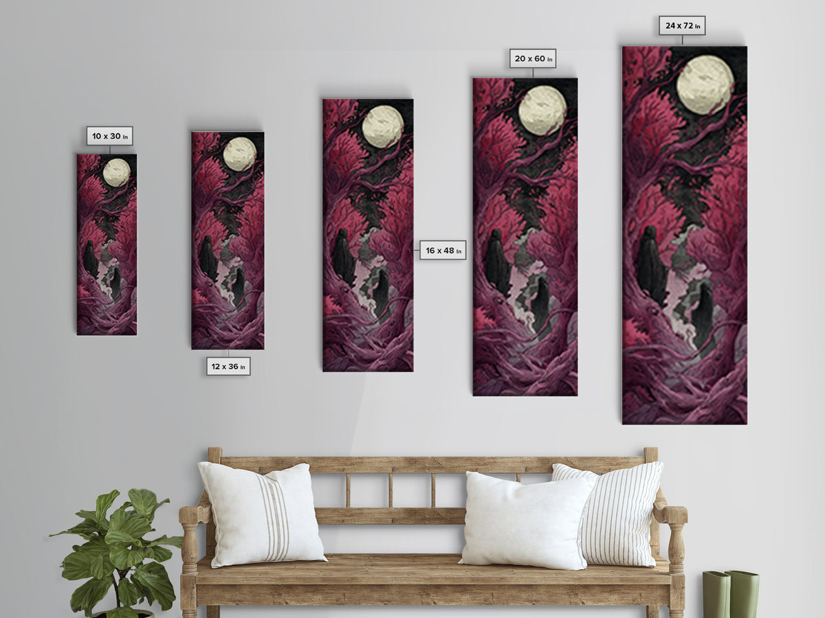 The Mask Of The Crawling God, Macabre Halloween Art, Tall Narrow Wall Art, Canvas Print, Halloween Home Decor, Gothic Wall Art