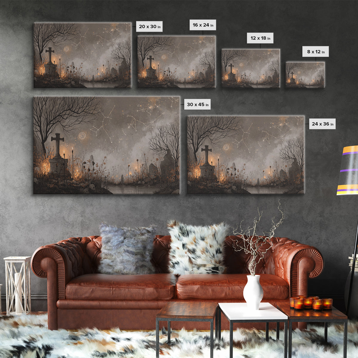 The Archivist Of Dreaming Bones, Halloween Wall Art, Landscape Wall Art, Canvas Print, Halloween Home Decor, Gothic Wall Art