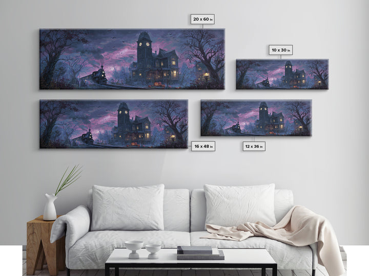 The Phantom Train To Kadath, Eldritch Wall Art, Extra Wide Wall Art, Canvas Print, Halloween Home Decor, Gothic Wall Art, Dark Fantasy Art