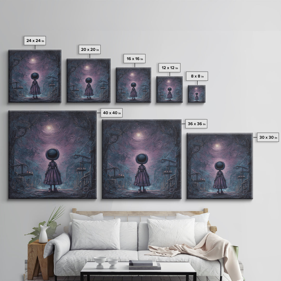 The Doll From Beyond The Void, Macabre Halloween Art, Square Wall Art, Canvas Print, Halloween Home Decor, Gothic Wall Art, Dark Fantasy Art
