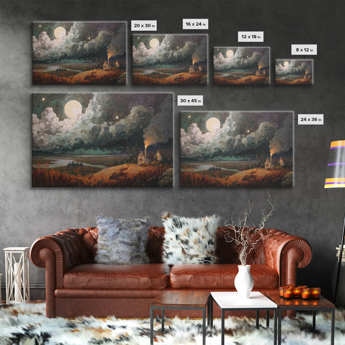 The Apothecary Of Black Seashell Dreams, Dark Fantasy Wall Art, Landscape Wall Art, Canvas Print, Halloween Home Decor, Gothic Wall Art