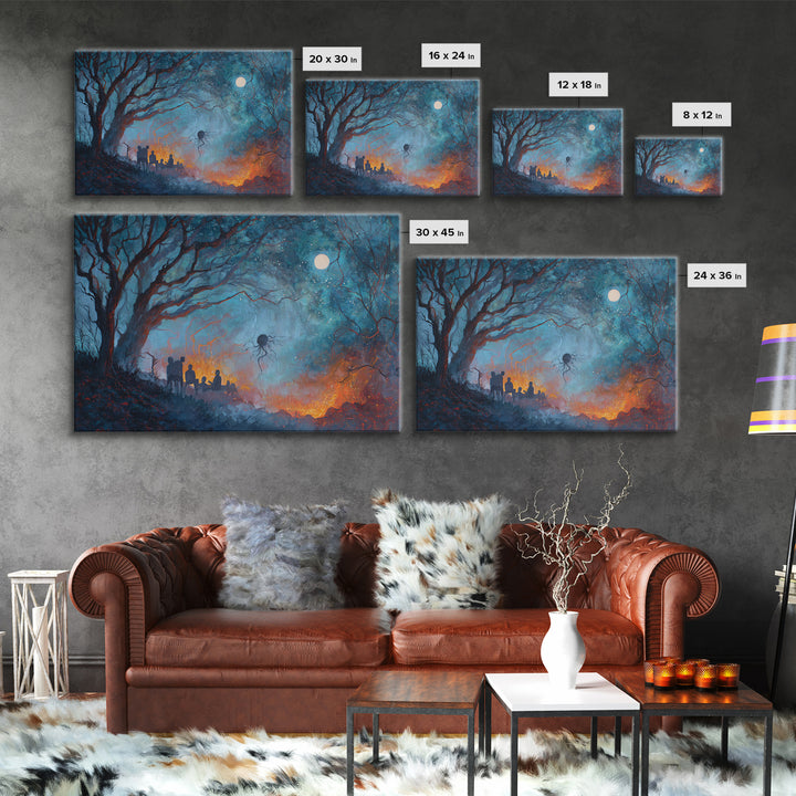 The Festival Of The Little Old Ones, Macabre Halloween Art, Landscape Wall Art, Canvas Print, Halloween Home Decor, Gothic Wall Art