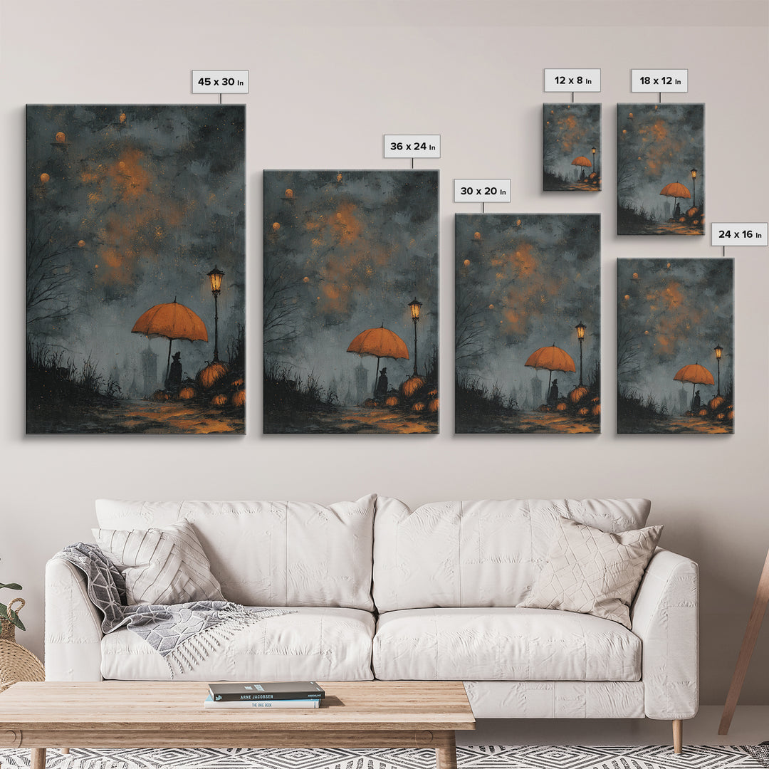 The Umbrella Of The Outer Rain, Halloween Wall Art, Vertical Wall Art, Canvas Print, Halloween Home Decor, Gothic Wall Art, Dark Fantasy Art