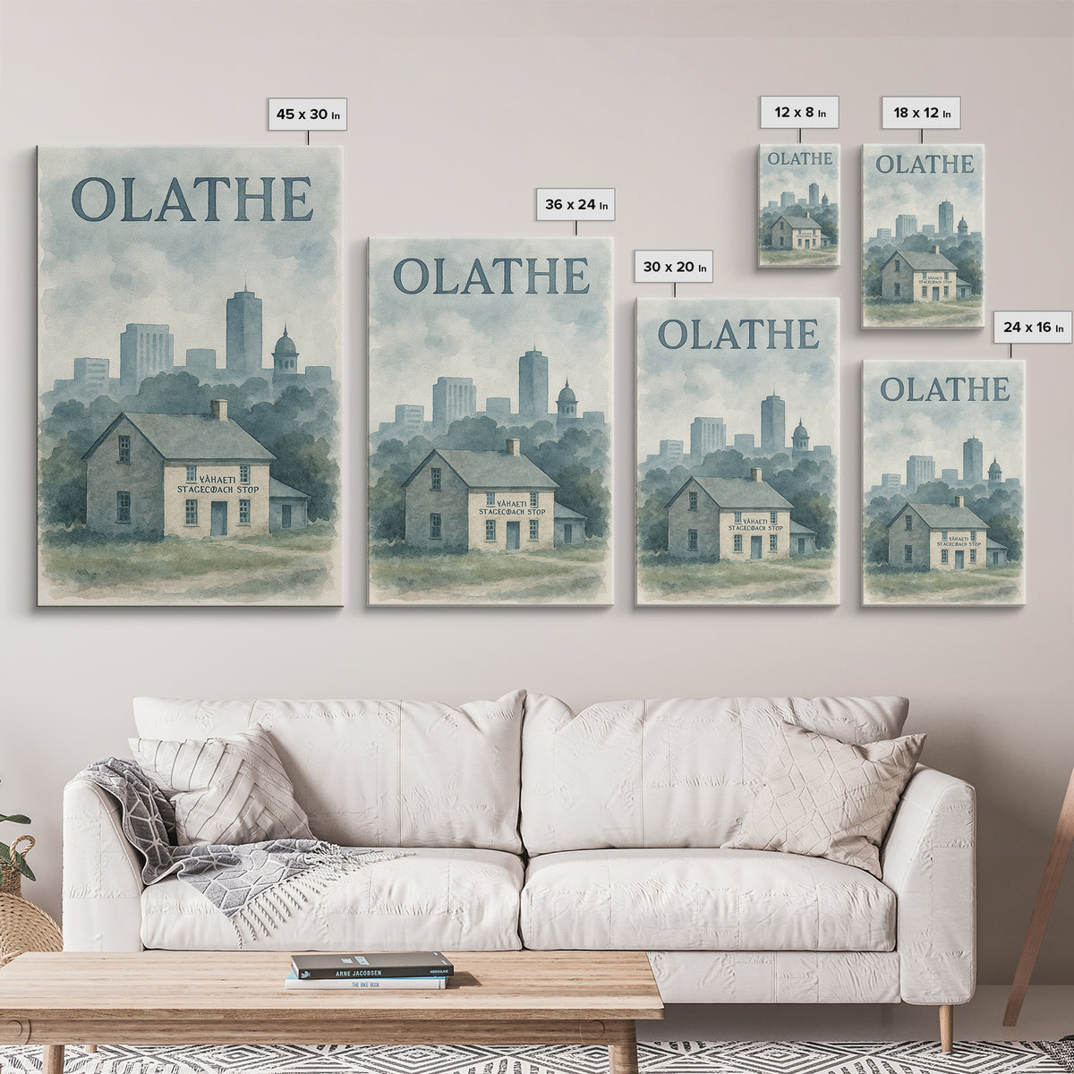 Olathe Travel Poster, Canvas Print, Painted Travel Poster Art, Olathe Travel Art, City Illustration, Travel Art Print, Home Office Decor