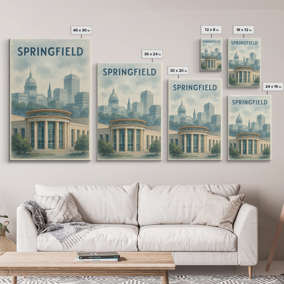 Springfield Missouri Travel Poster, Canvas Print, Illustrated Watercol ...