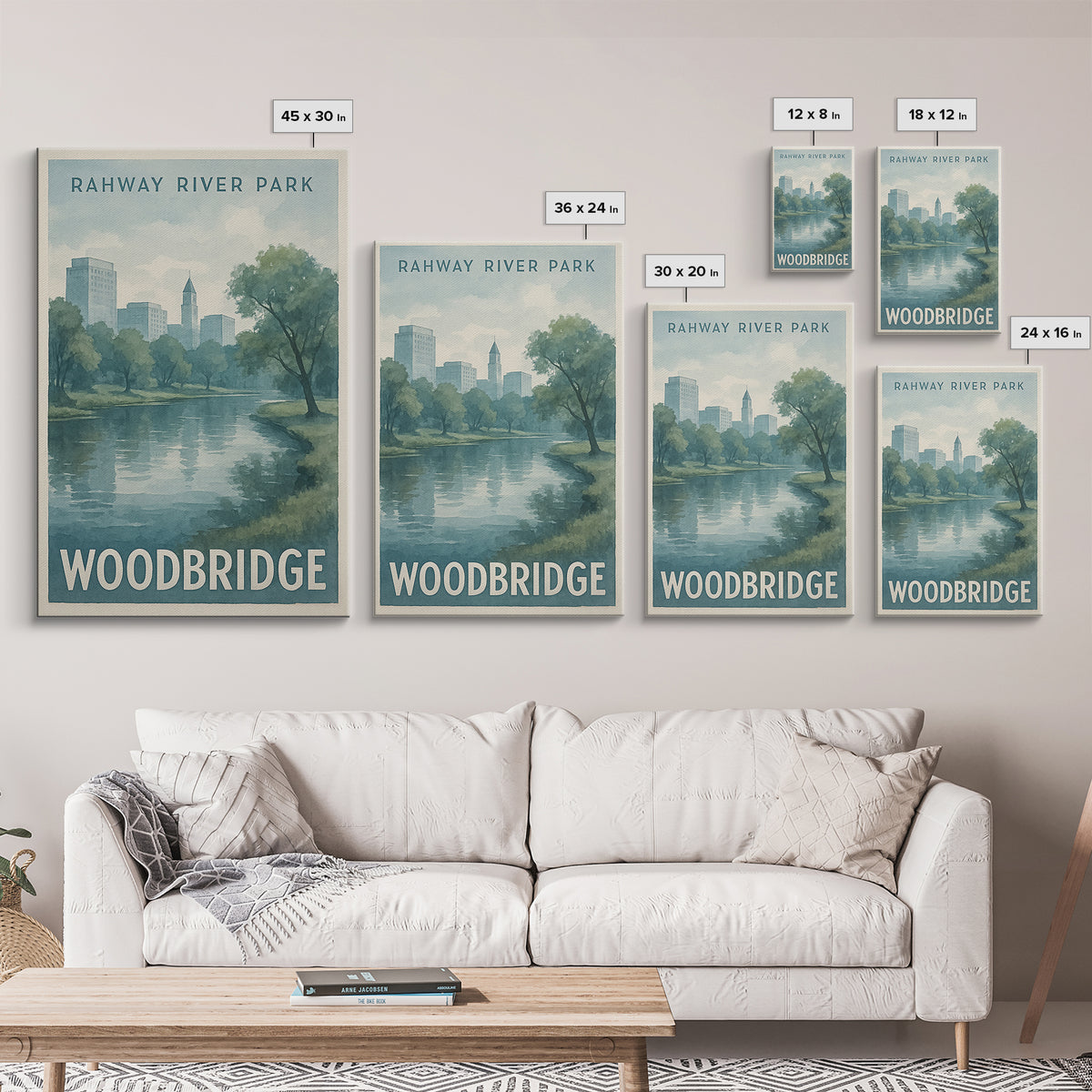 Woodbridge Virginia Travel Poster, Canvas Print, Illustrated Watercolor Poster, Woodbridge Art Print, Fine Art Print, Retro Travel Print