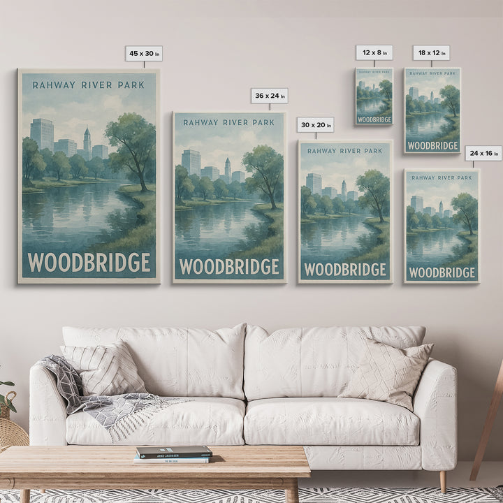 Woodbridge Virginia Travel Poster, Canvas Print, Illustrated Watercolor Poster, Woodbridge Art Print, Fine Art Print, Retro Travel Print