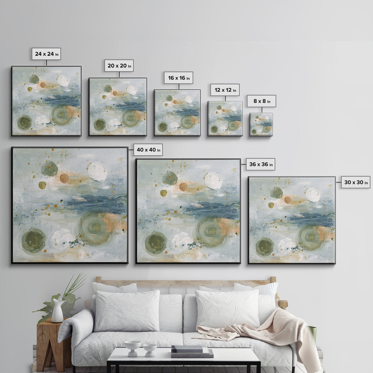 Abstract Circles Suggesting Calm Movement Canvas Print, Waiting Room Art, Abstract, Waiting Room Decor, Abstract Art, Calm, WRA-1x1-10