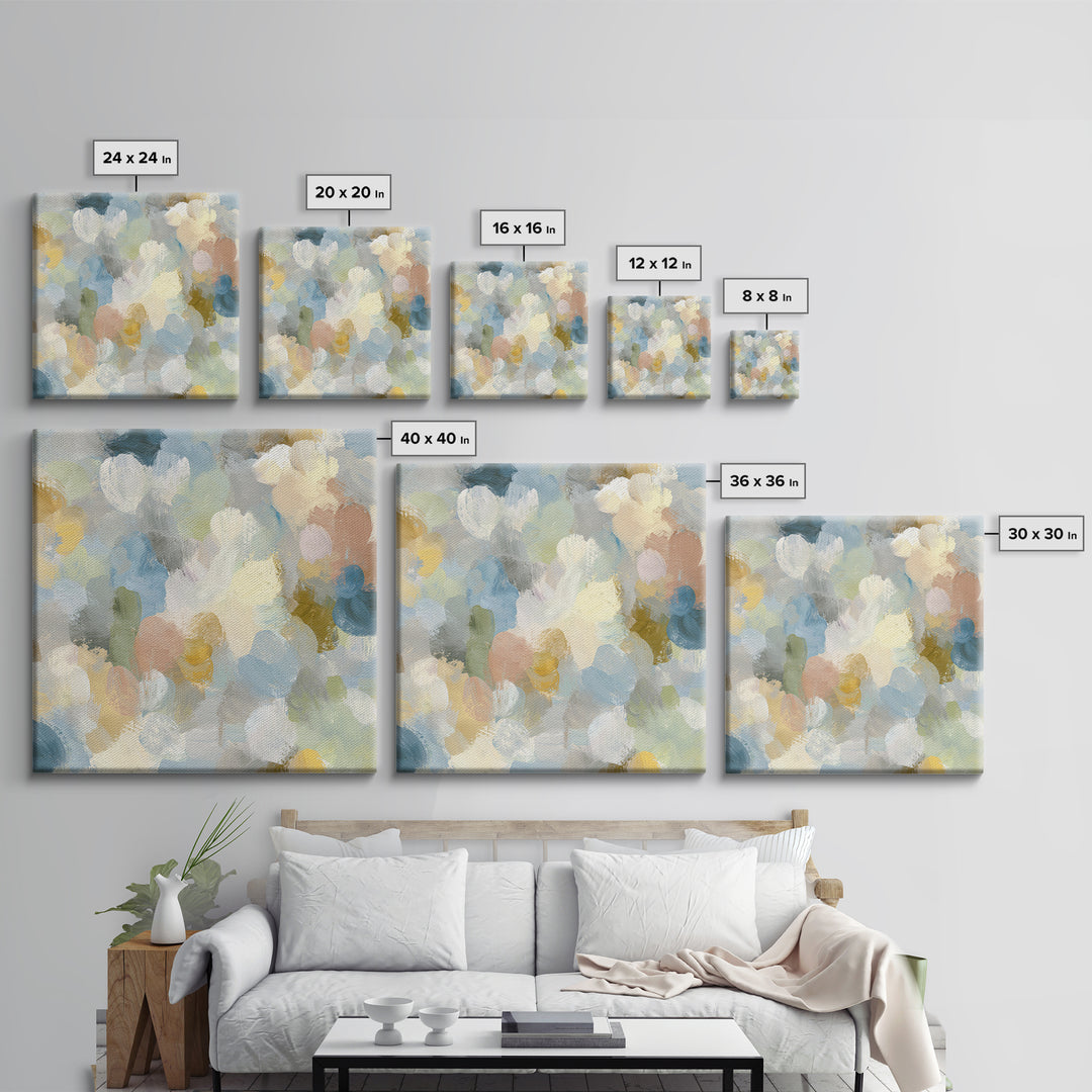 Pastel Rainbow Shapes for Pediatric Spaces Canvas Print, Waiting Room Art, Office Wall Decor, Waiting Room Decor, Abstract Art, WRA-1x1-18