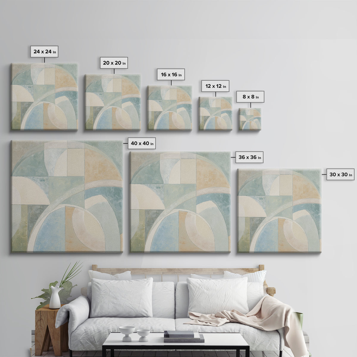 Modern Neutral Arch Abstraction Framed Canvas Print, Waiting Room Art, Therapy Office Decor, Waiting Room Decor, Fine Art, Calm, WRA-1x1-21